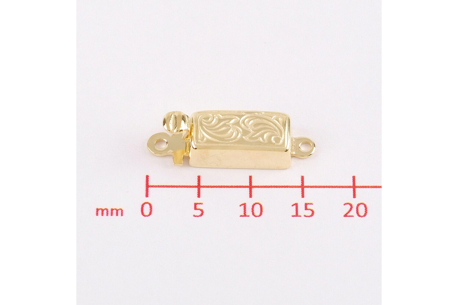 Fermoir rectangle fin argent doré