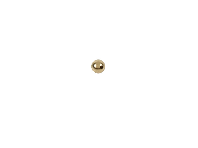 Perle percée 2.0 mm or jaune 14 carats