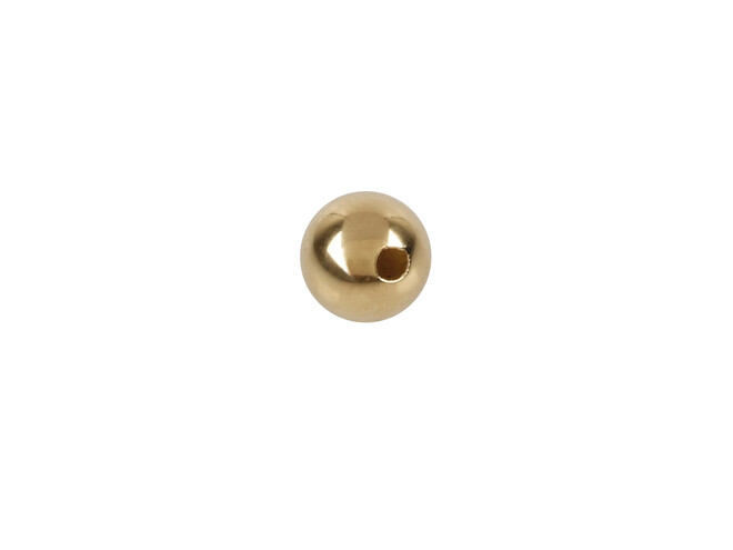 Perle percée 5.0 mm or jaune 14 carats