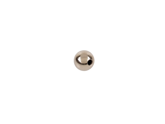 Perle 3.5 mm 1 trou or blanc 14 carats