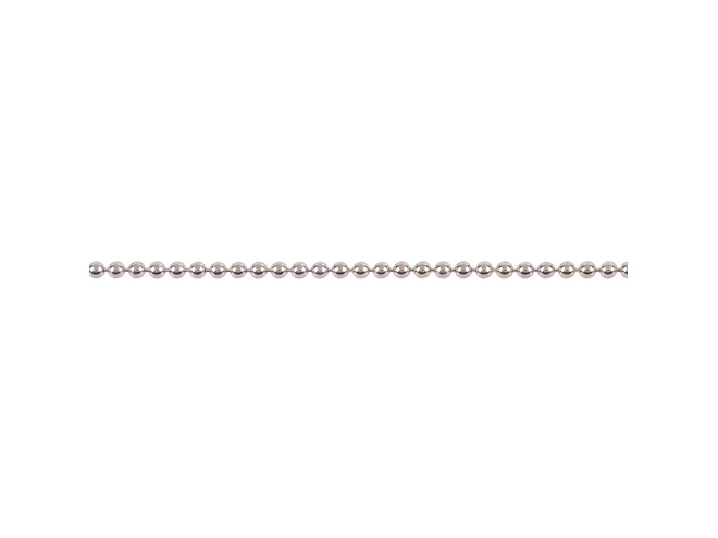 Chaine billes or blanc 14 carats 1.5 mm