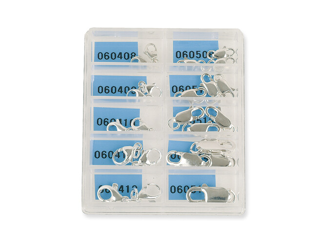 Assortiment de 23 mousquetons argent