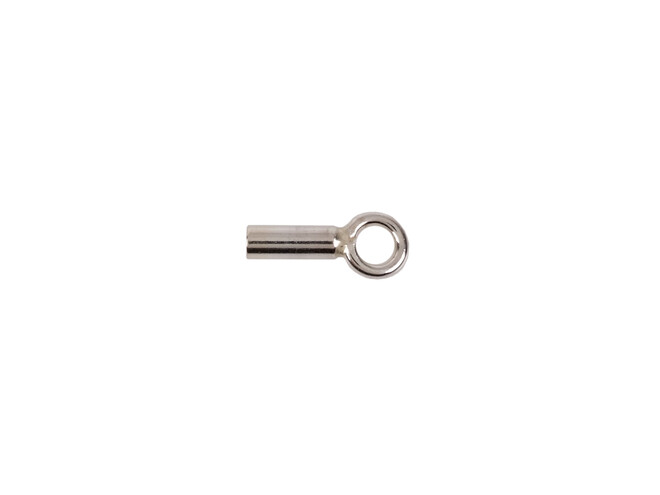 Embout rond argent pour cable 0.6 mm
