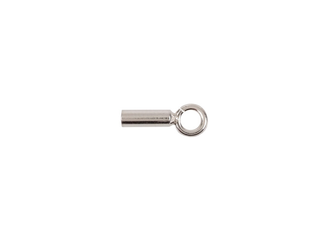 Embout rond argent pour cable 0.9 mm