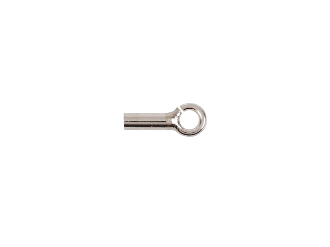 Embout rond argent pour cable 1.2 mm