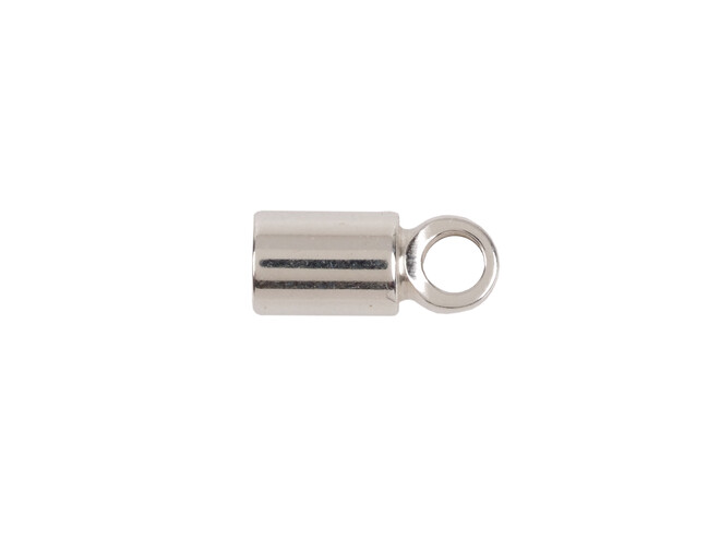 Embout rond avec gros anneau argent 4.0 mm