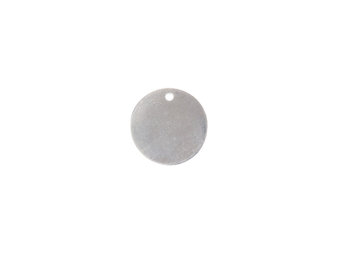 Plaque à estamper argent percée 15.0 mm