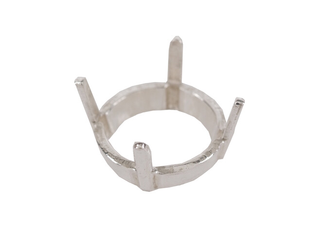 Chaton 4 griffes obliques argent 9.0 mm