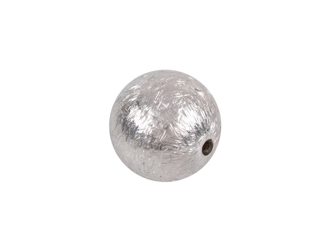 Perle argent aspect givré percée 10.0 mm