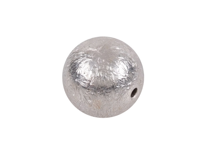 Perle argent aspect givré percée 12.0 mm