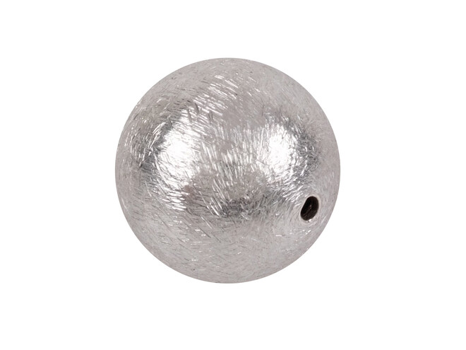 Perle argent aspect givré percée 14.0 mm