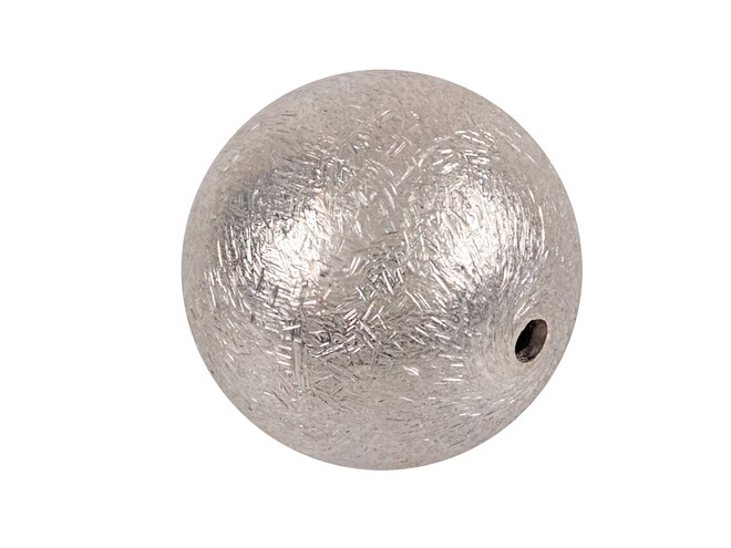 Perle argent aspect givré percée 16.0 mm