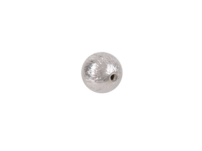 Perle argent aspect givré percée 6.0 mm