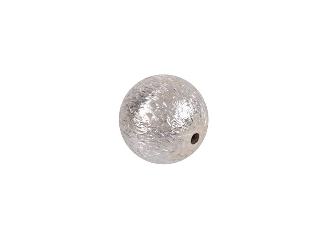 Perle argent aspect givré percée 8.0 mm