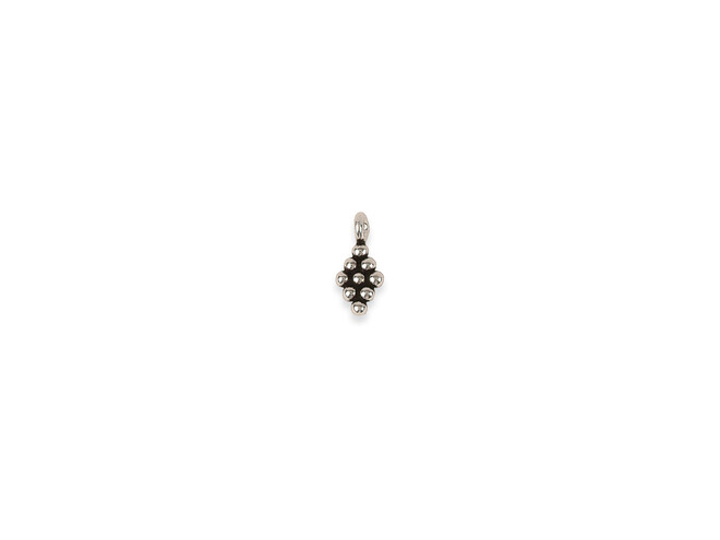 Pendentif losange argent oxydé 6.1 mm
