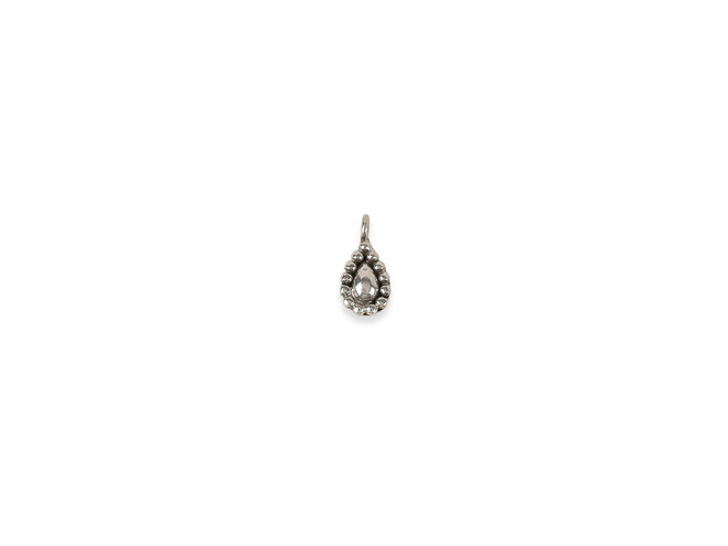 Pendentif goutte argent oxydé 6.4 mm