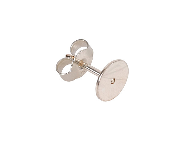 Boucles d'oreille avec plaque argent 7.0 mm