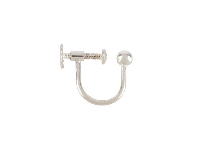 Boucle d'oreille courbe à vis en argent