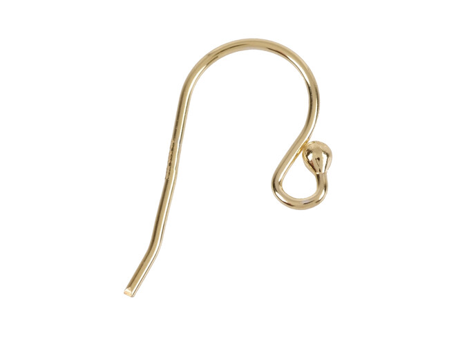 Crochet d'oreille argent doré avec bille