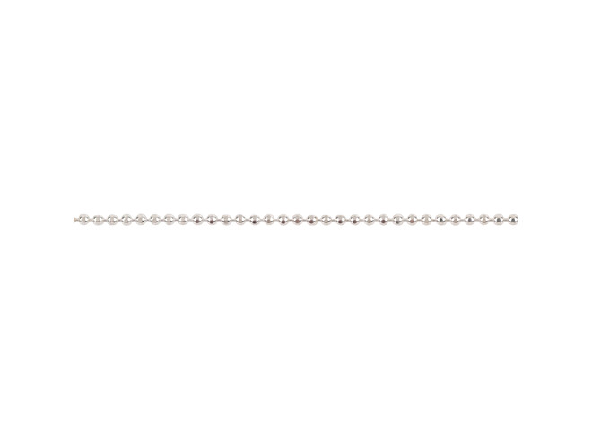 Collier perles taille facettes argent 1.2 mm