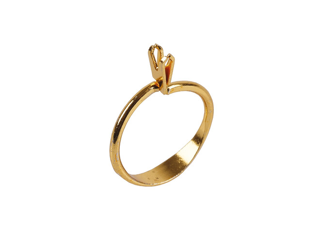 Modelring voor losse stenen verguld.