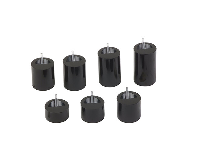 SUPPORTS DE BAGUES NOIRS RONDS - SET DE 7