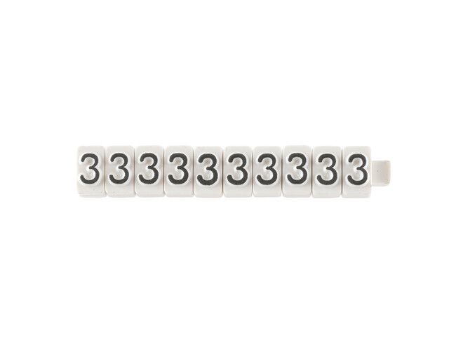 Los teken "3" wit - 10 stuks