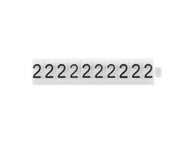 Los teken "2" wit 3 mm - 10 stuks
