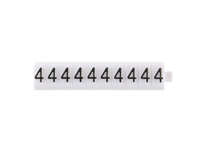 Los teken "4" wit 3 mm - 10 stuks