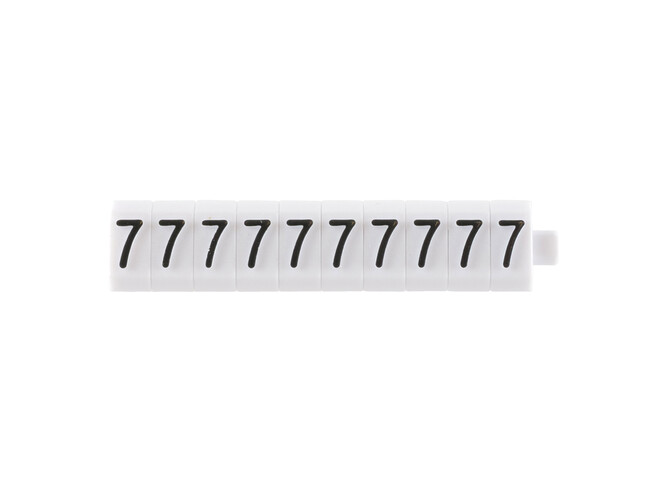 Los teken "7" wit 3 mm - 10 stuks