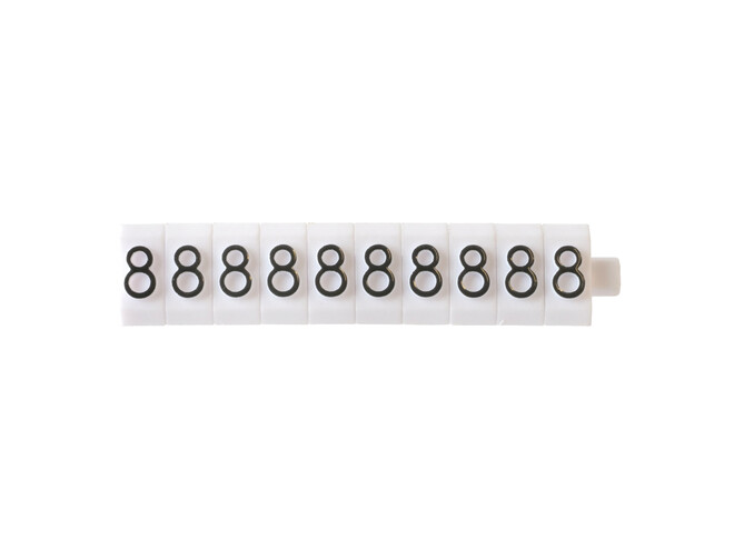 Los teken "8" wit 3 mm - 10 stuks