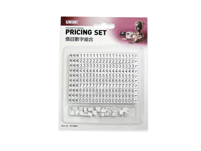 Set cijfers wit met zwart