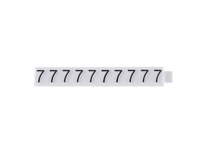 Los teken "7" wit 5 mm - 10 stuks