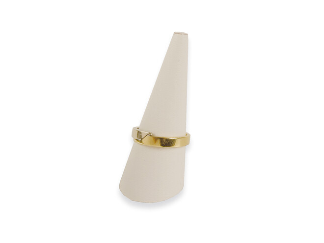 SUPPORT DE BAGUE -BLANC- SIMILI CUIR