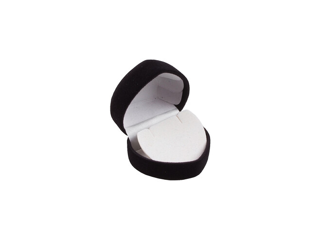 ÉCRIN COEUR POUR BOUCLES D'OREILLES-NOIR
