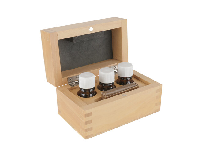 COFFRET DE TOUCHE 3 FLACONS  VIDES+PIERRE