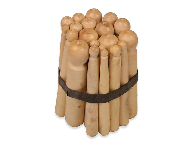 20 BOUTEROLLES EN BOIS  6 - 25 MM
