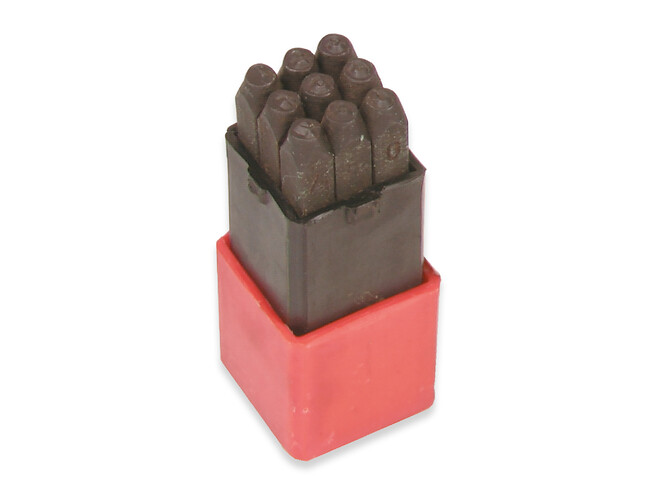 SET DE POINÇONS CHIFFRES 0 - 9 / 2 MM
