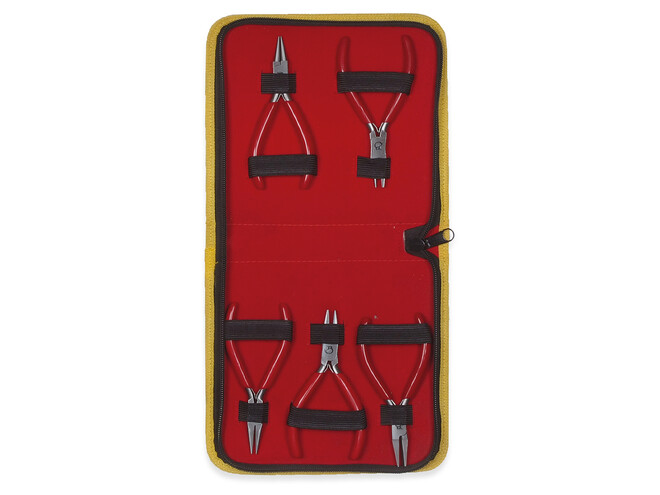 SET DE 5 PINCES AVEC MANCHES ROUGES