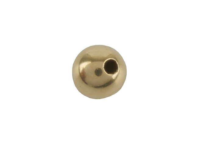 Perle percée 4.0 mm jaune 9 carats