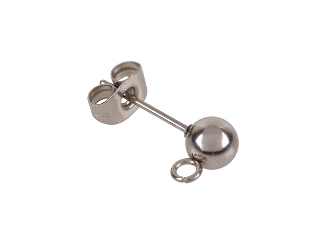 BOUCLES D'OREILLE À BOULE ACIER 5,0 MM