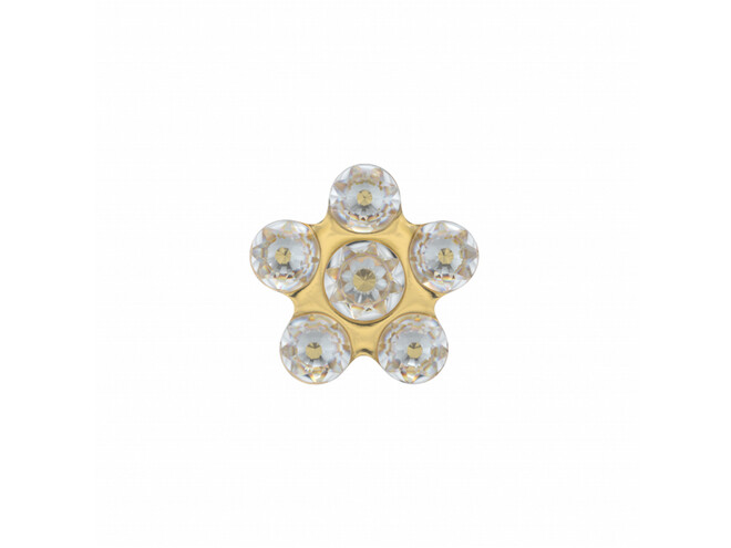 6PAIRE DE B.O. DOREES FLEURS BLANCHES