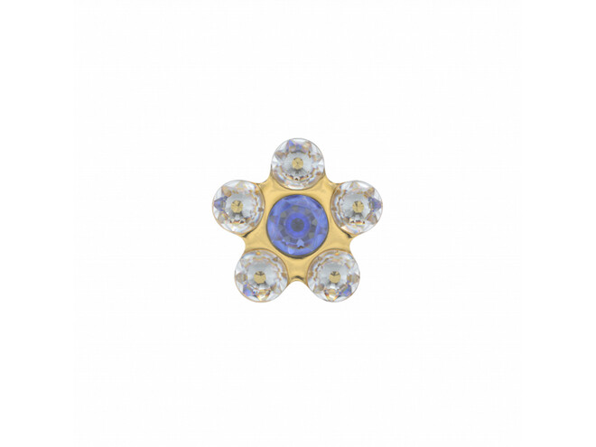 6PAIRE DE B.O. FLEURS BLEUES ET BLANCHES