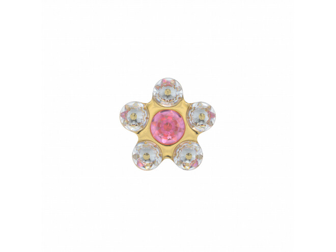 6PAIRE DE B.O. FLEURS ROSES ET BLANCHES