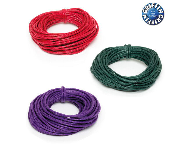 CORDONS EN COTON CIRE VERT 2.0 MM