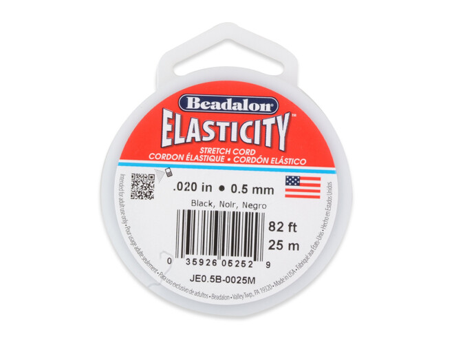 FIL ELASTIQUE NOIRE 0,5 MM - 25 METRES
