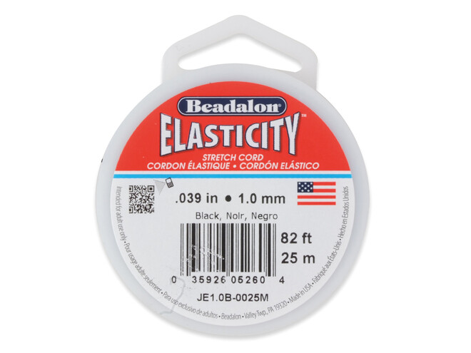 FIL ELASTIQUE NOIRE 1.0MM - 25 METRES