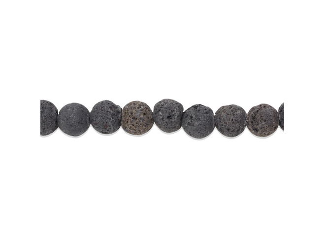 Collier de perles de lave noire 8.0 mm