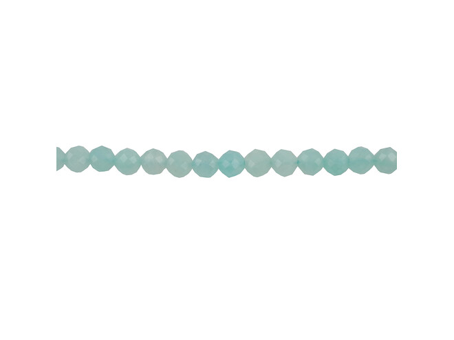 Collier de amazoniet bleu taille facettes 3.5 mm