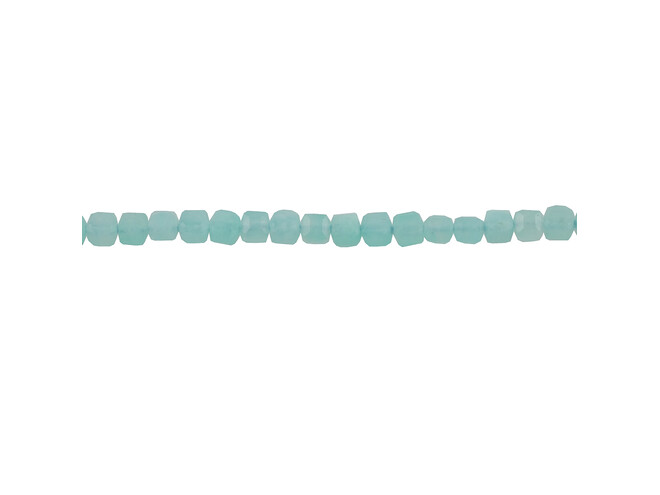 Collier de amazonite carre taille facettes 2.5 mm